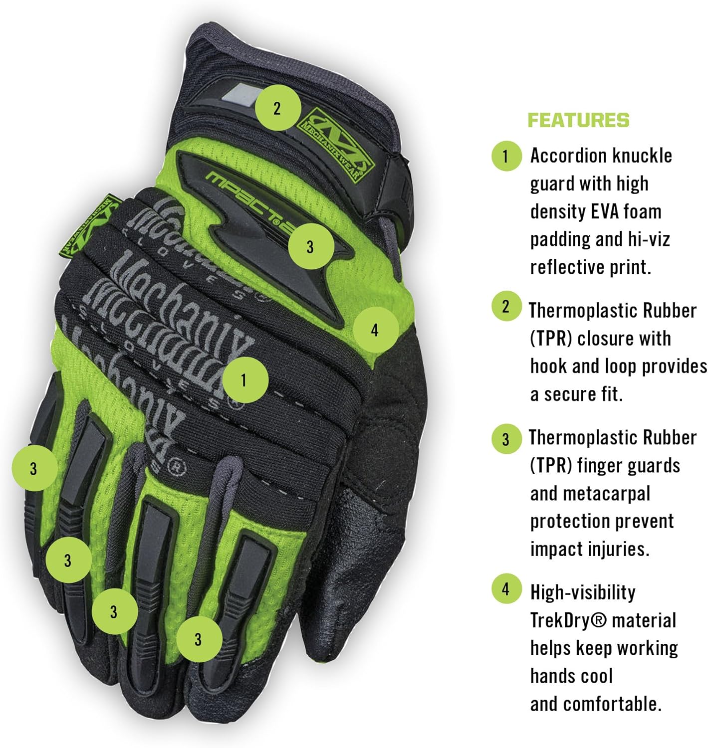 hi vis mechanix gloves