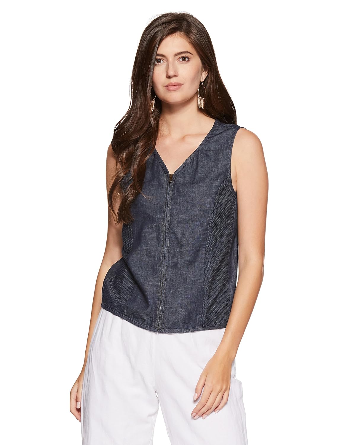 aurelia women's denim blouson gilet