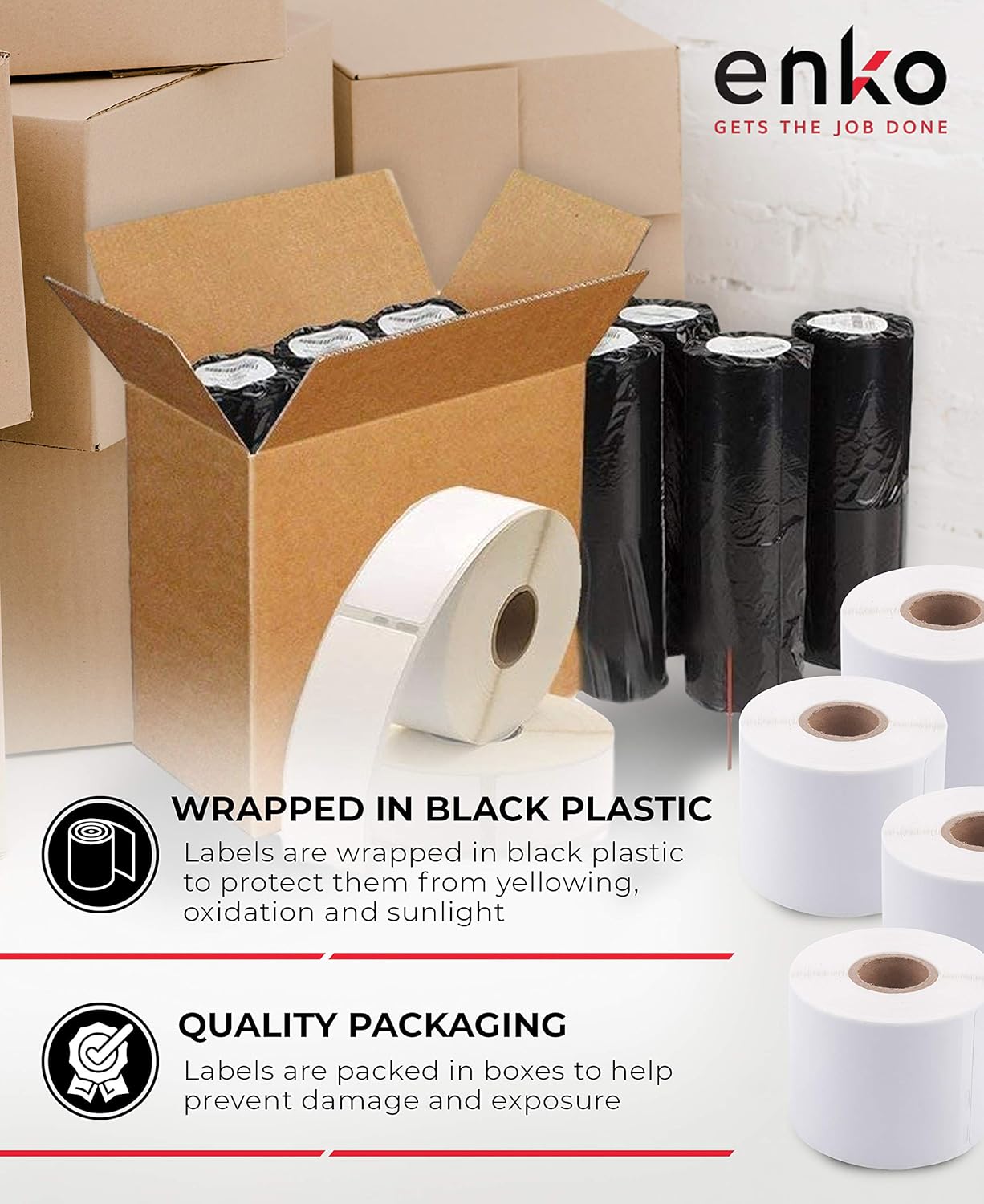 enKo (6 Rolls, 1320 Labels) Address & Shipping Labels 30323 (2-1/8 x 4") Compatible for Dymo LabelWriter : Office Products