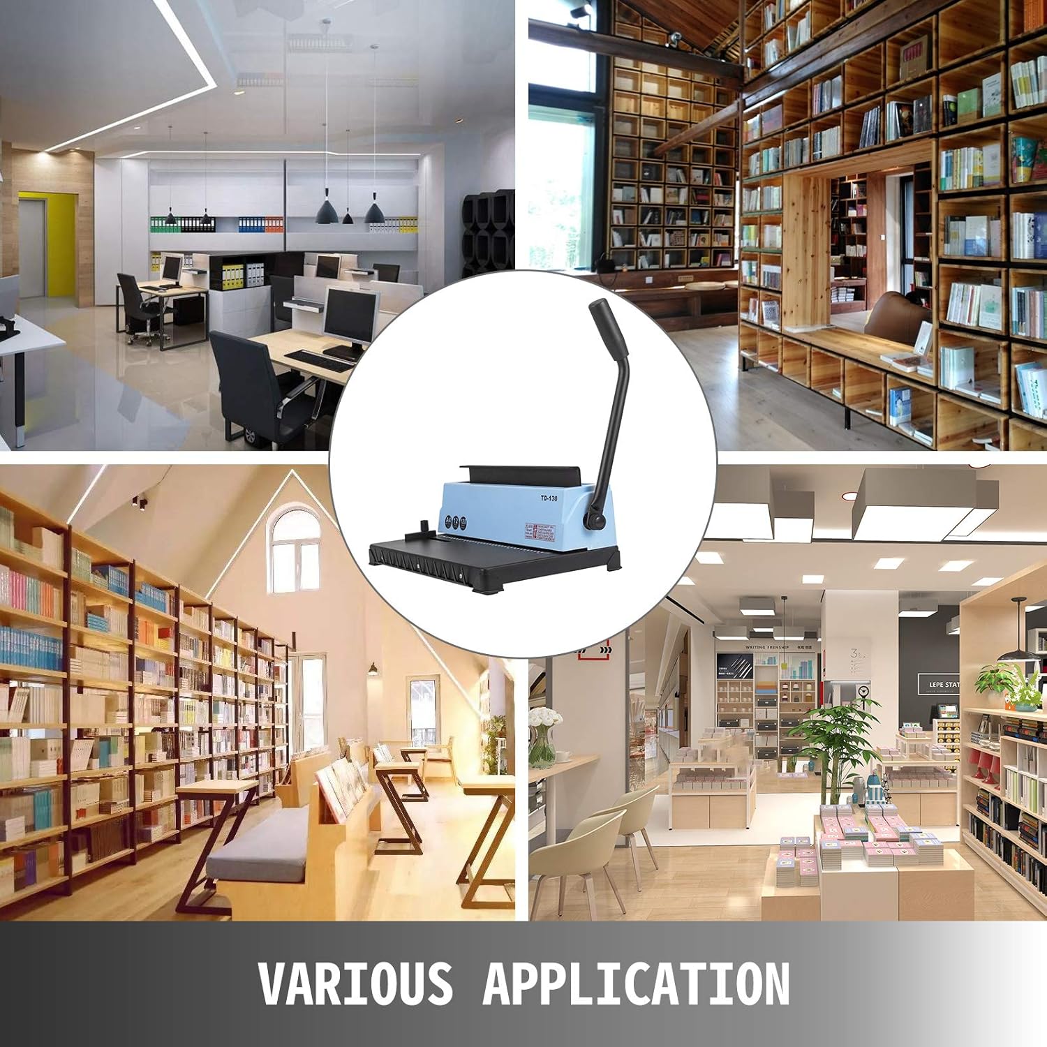 VEVOR Manual Coil Binding Machine with Electric Coil Insert er 34 Holes 120 Sheet of A4 Papers Spiral Coil Book Binding Machine : Office Products