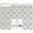 U Brands Moroccan File Folders, Office Supplies, 1/3-Cut Tabs in Assorted Positions, Letter Size, Black and White, 9 Count