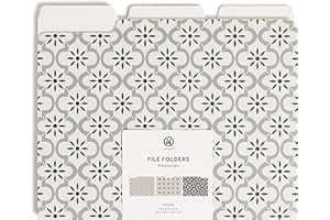 U Brands Fashion File Folders, 9 Count, 1/3-Cut Tabs in Assorted Positions, Letter Size, Office Supplies (Moroccan)