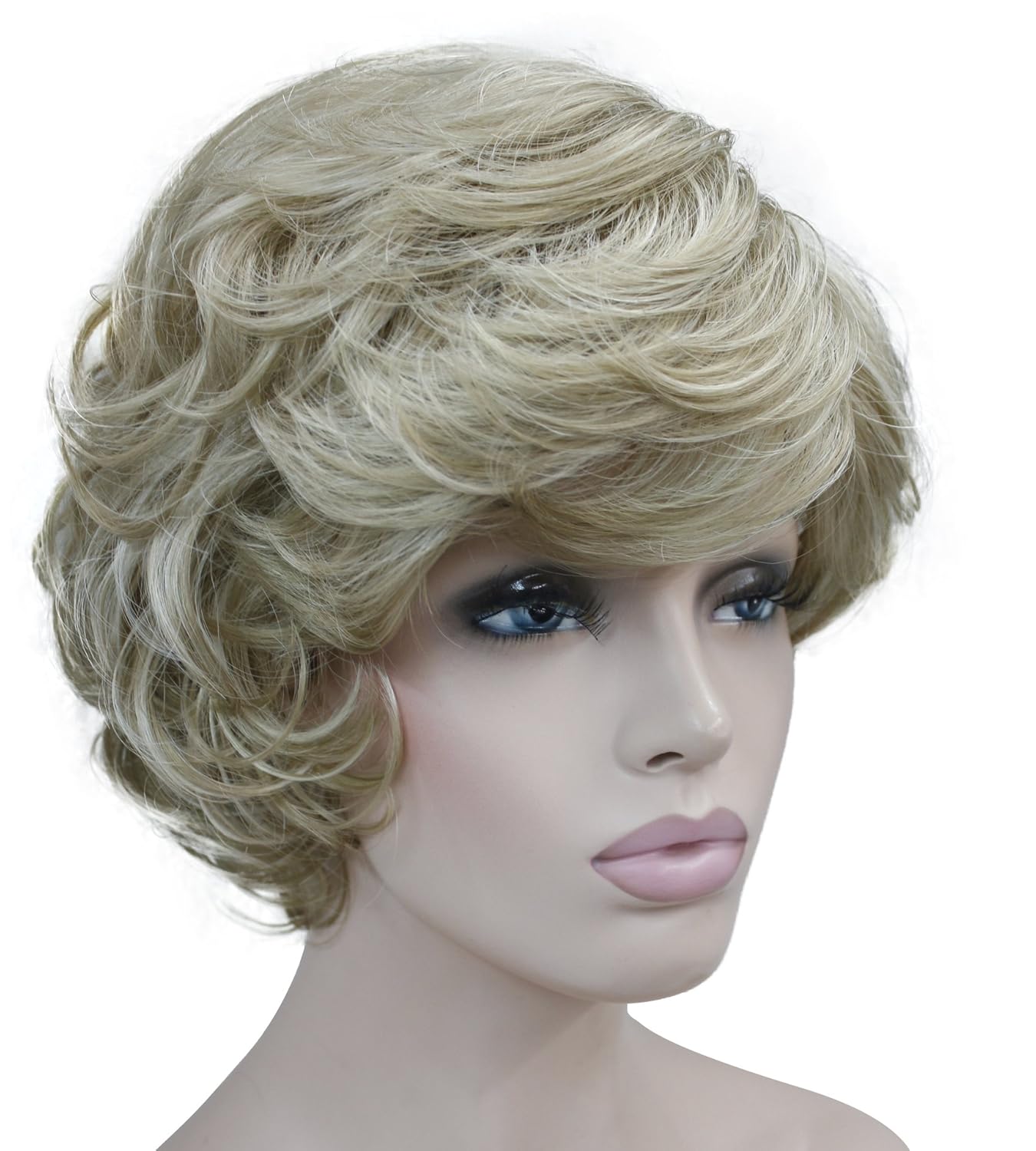 Amazon Com Lydell Women S Short Curly Wavy Wig Synthetic Hair