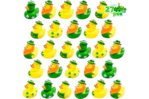 HOLYDECK 27 PCS St. Patrick's Day Rubber Ducks,Baby Showers Accessories,Mini 2.16" Duckies Bath Toys for Kids St. Patrick's Day Party Favors,Gift Exchange (St. Patrick's)