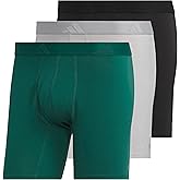 adidas mens Boxer Brief Underwear (3-pack) Luxe Comfort Ultra Soft Rayon Blend