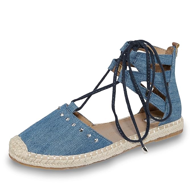 TOM TAILOR 2795615 Damen Espadrilles aus Textilmaterial Textilfutter Bastsohle, Groesse 37, Jeans