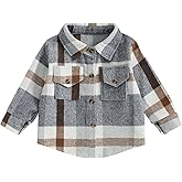 MERSARIPHY Baby Boy Flannel Shirt Toddler Plaid Shirt Baby Button Down Jacket Coat Infant Fall Outfits