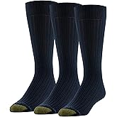 GOLDTOE Men's Classic Canterbury Crew Dress Socks, 3-Pairs