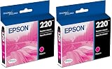 Epson T220 DURABrite Ultra -Ink Standard Capacity Cyan -Cartridge (T220320-S) for Select Expression and Workforce Printers, Magenta, 1 Count (Pack of 2)
