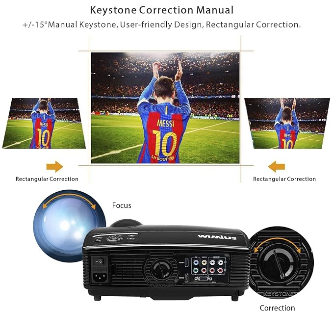 Proyector portátil, WIMIUS T4 3200 lúmenes Proyector de video Full ...