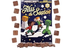 FRANKFORD 2025 Minecraft Christmas Advent Calendar, 24 Day Holiday Countdown, Chocolate Candy Inside, 1.76 Ounce