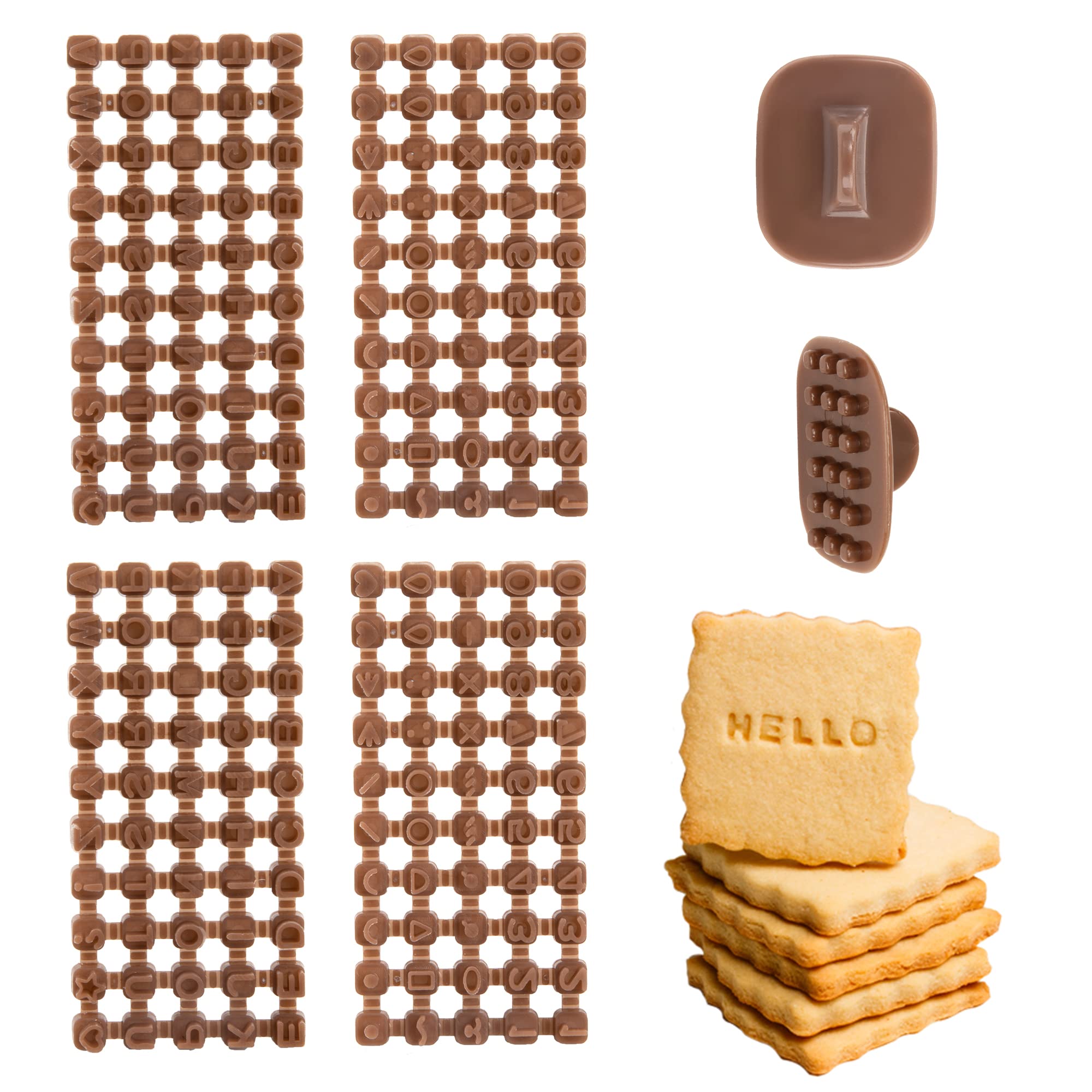 Alphabet Cookie Stamp Mini Clay Letter Stamp Set Alphabet Number Cake Embosser Mold with Handle for Polymer Clay Cookie Biscuit Pottery DIY Projects 2 Set
