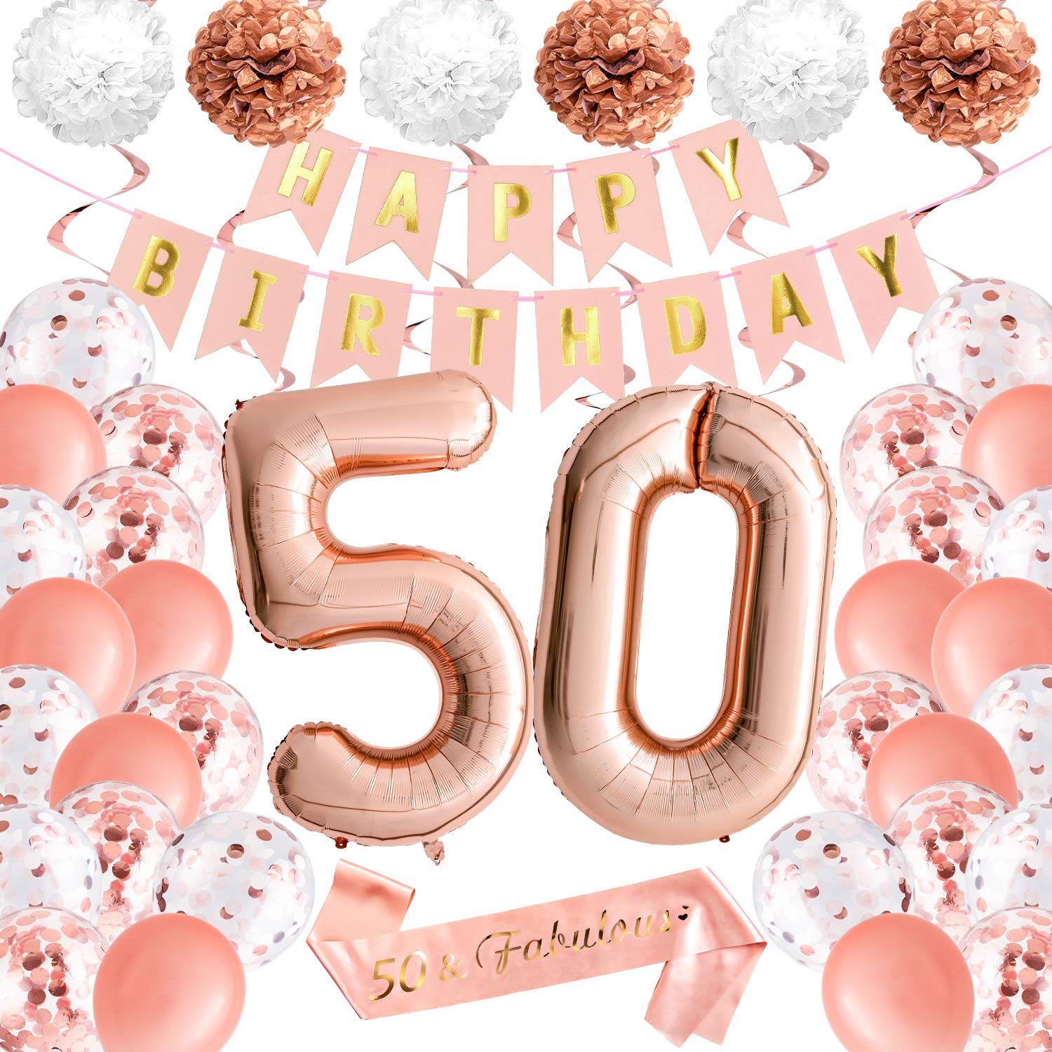 Happy Birthday Rose Gold Foil Banner | Sunshine Coast Party Supplies