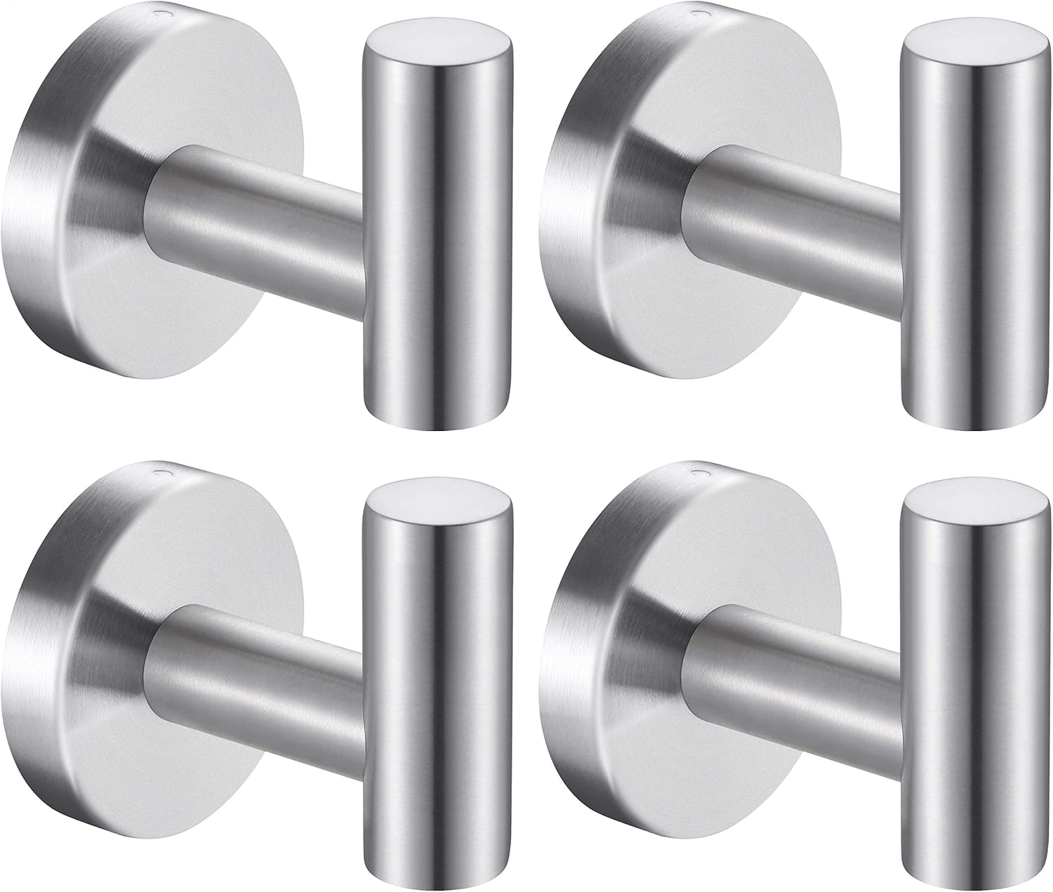 Bath Towel Hooks Robe Hook Holder Wall Mount Heavy Duty Wall Hooks SUS 304 Stainless Steel Coat Hook Closet Door for Bathroom Bedroom Hotel Kitchen Garage Pool 4 Pack (Silver): Home & Kitchen