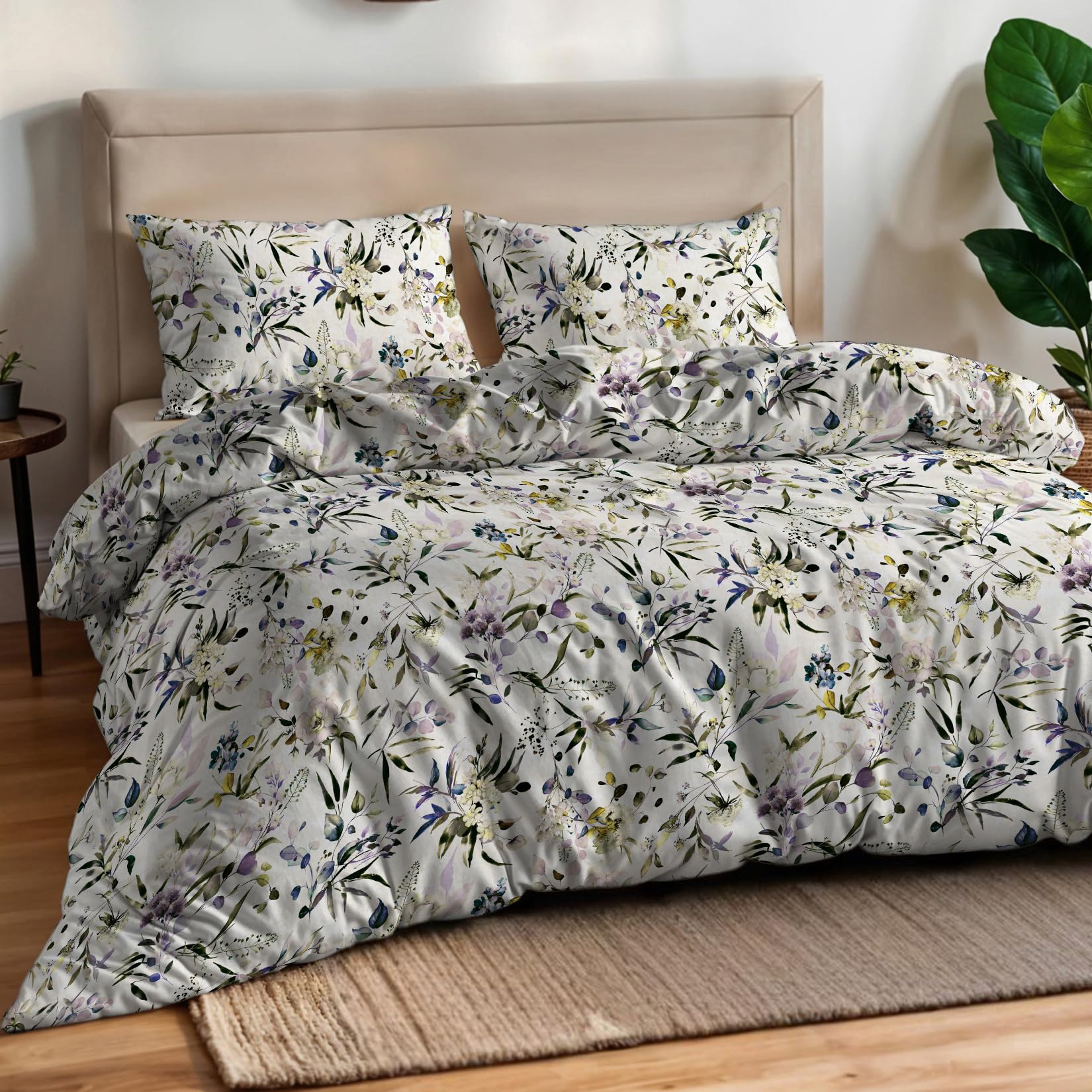 Italian Bed Linen Double Duvet Cover Set, 100% Cotton, Aurora Digital Print, Made in Italy – Duvet Cover Set – Duvet Cover 250 x 200 cm with Double Flap and Pillow Case, Zara