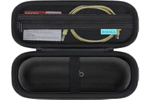 RAIALL Carrying Case for Beats Pill (2024 release) - Portable Bluetooth Speaker, Beats Pill Hard Protective Travel Holder Cover, Beats Pill Case with Extra Mesh Pocket for Charging Cables, Black