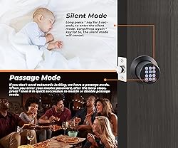 Keypad Door Knob Lock, Keyless Entry Door Lock with