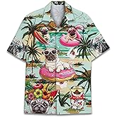 Funny Hawaiian Shirts for Men Palm Beach Shirts Tropical Vacation Shirts O3