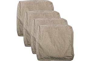 youngseahome Patio Seat Cushion Covers,Washable Slip Covers Replacement,Waterproof Outdoor Furniture Chair Cushion Pillow Seat Cover for Couch,Garden,Sofa,Flax,22"×20"×4"(4 Covers Only)