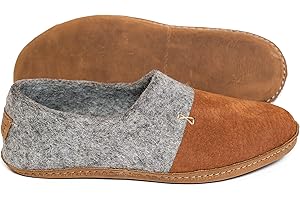 BureBure Felted Wool Men Clogs with Natural Edge Leather or Suede Toe Caps