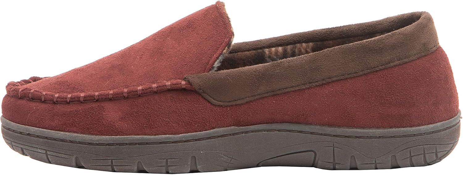 hanes men's moccasin slipper house shoe with indoor outdoor memory foam sole fresh iq odor protection