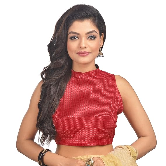 Women's Cotton Solid Blouse (RED)