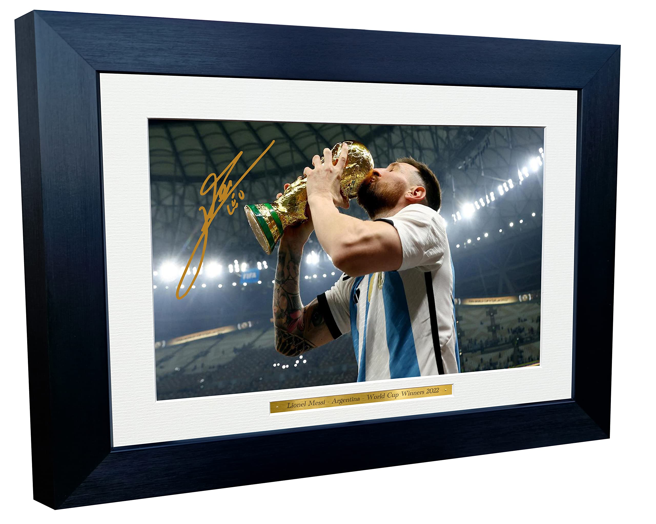 Kitbags & Lockers Lionel Messi World Cup Winners 2022 Argentina Barcelona Leo Autographed Signed 12x8 A4 Photo Photograph Picture Frame Football Soccer Poster Gift