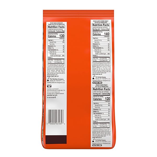 REESE’S MINIATURES ASSORTED FLAVORED PEANUT BUTTER CUPS, CANDY PARTY PACK, 32.1 OZ