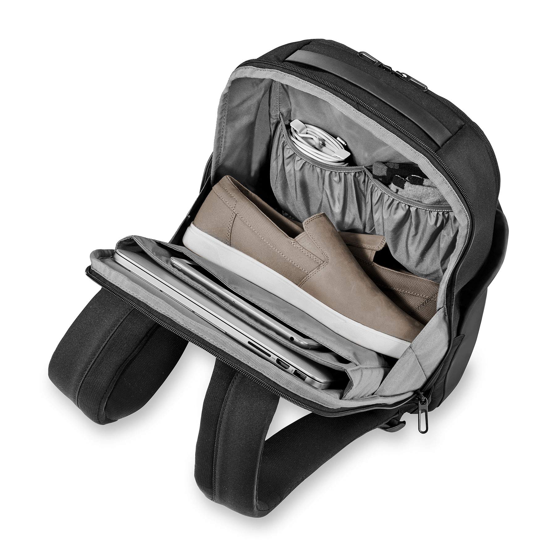 Briggs & Riley Delve Medium Backpack, fits up to 15 inch laptop, Black, 17