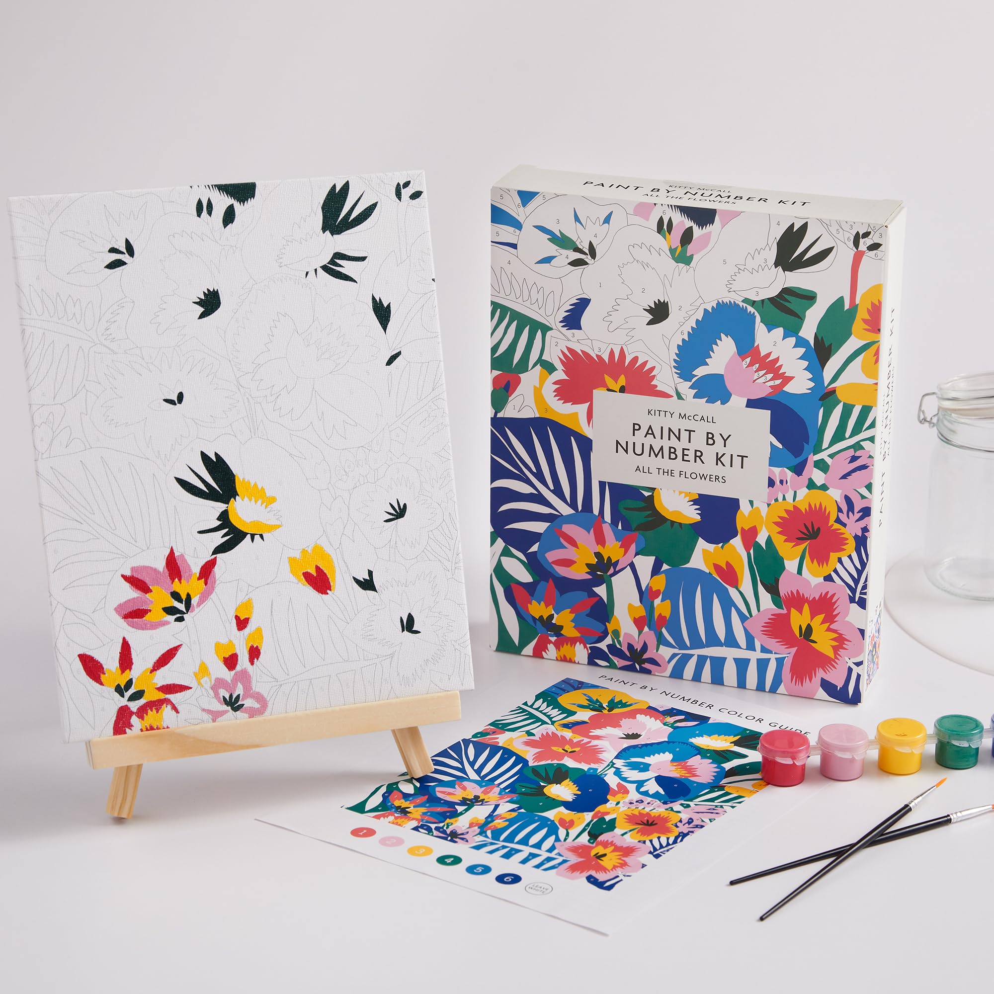 Galison Kitty McCall All The Flowers Paint by Number Kit from Includes 1 Canvas (8” x 10