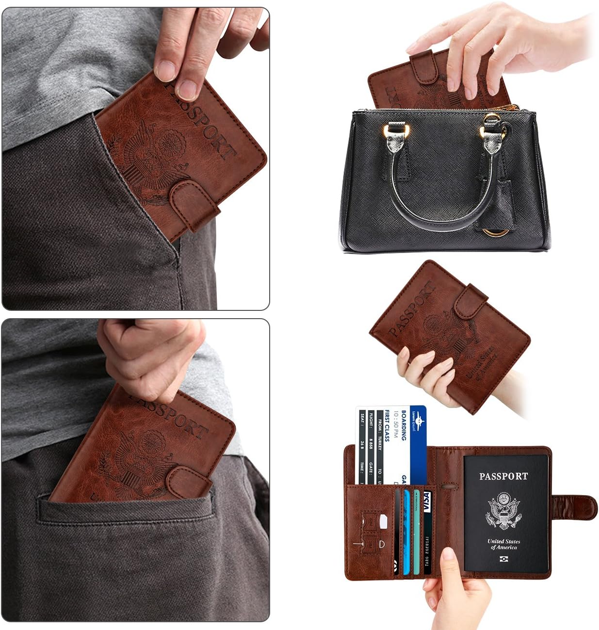  | WALNEW Passport Holder Cover Case RFID Passport Travel Wallet, Coffe | Passport Covers