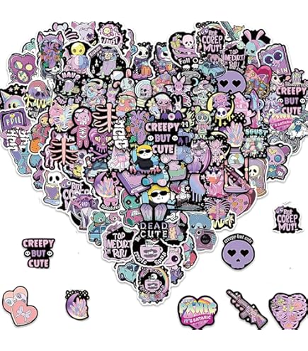 thumbnail image 2 of 100 Pcs Kawaii Pastel Goth Stickers - Cute Creepy Waterproof Vinyl For Laptop & Water Bottle 2 of 13