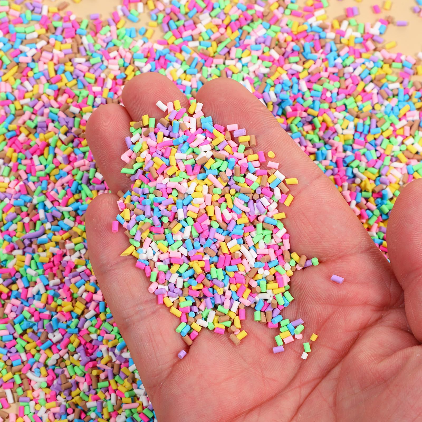 Photo 1 of 100g Fake Sprinkles Mixed Color Faux Candy Sprinkles Non-edible Polymer Clay Sprinkle Polymer Clay Slices Plastic Sprinkle Decoration for Nail Art DIY Crafts Cake Phone Case