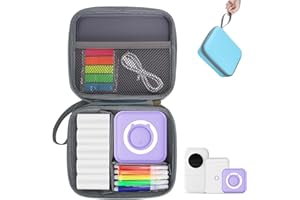 QYCHHJ Carrying Case for Phomemo T02/Memoking/HUIJUTCHEN Mini Sticker Printer, Portable Hard Travel Case for Label Maker, Thermal Printer Paper, Blue