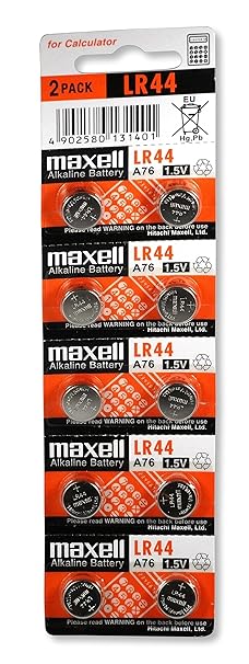 Maxell Alkaline LR44 Knopfzelle (10-er Pack)