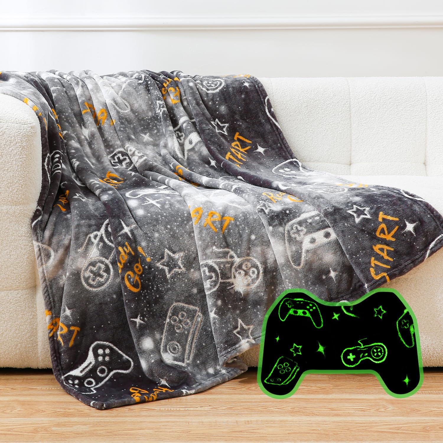 SOCHOW Gaming Glow in The Dark Blanket,