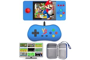 Heiko Retro Handheld Game Console, 500 FC Games, 3.5" Screen, 1200mAh Battery Portable Video Game Console, Protective EVA Case, Support Two Players & TV Connection, Gifts for Your Boys Girls(Blue)