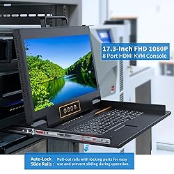 8 Port HDMI Rack Mount KVM Console 17.3-Inch 1080P