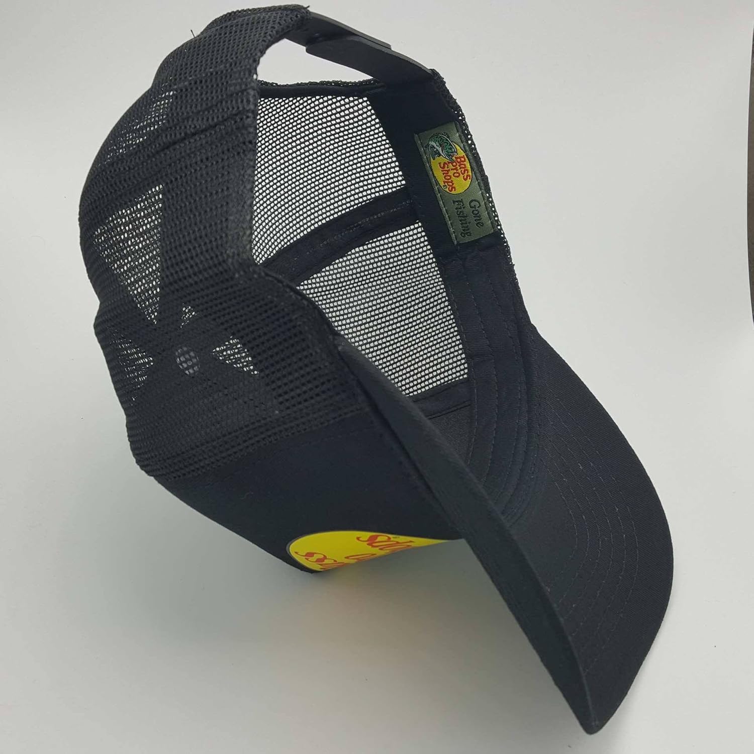 Bass Pro Shop Men's Trucker Hat Mesh Cap - One Size Fits All Snapback Closure - Great for Hunting & Fishing (Black): Clothing