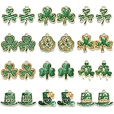 XOCARTIGE 24/36PCS St. Patrick's Day Charms Green Shamrock Charms for Jewelry Making Assorted Irish Flag Hat Rainbow Pendants for DIY Craft Accessories Necklace Bracelet Supplies