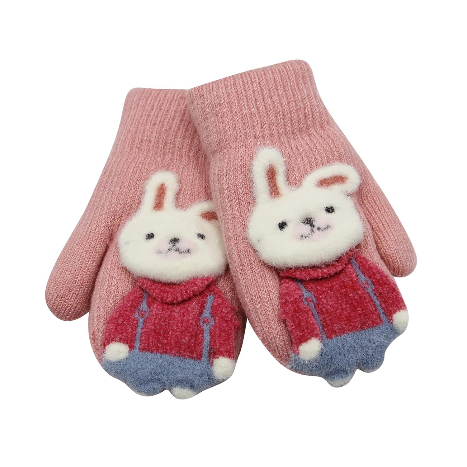 Buy Kids Cartoon Animal Bear Mittens Thicken Doublelayer Fleece Lined