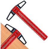 TYDEEY 12, 24, 31, 39 in Precision T-Square Ruler Woodworking Scriber Measuring Tool, Aluminum Alloy T Rulers, 90 Degree T Type Wood Layout Square for Architect and Carpenter Work (12 inch)