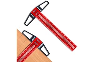 TYDEEY 12, 24, 31, 39 in Precision T-Square Ruler Woodworking Scriber Measuring Tool, Aluminum Alloy T Rulers, 90 Degree T Type Wood Layout Square for Architect and Carpenter Work (12 inch)