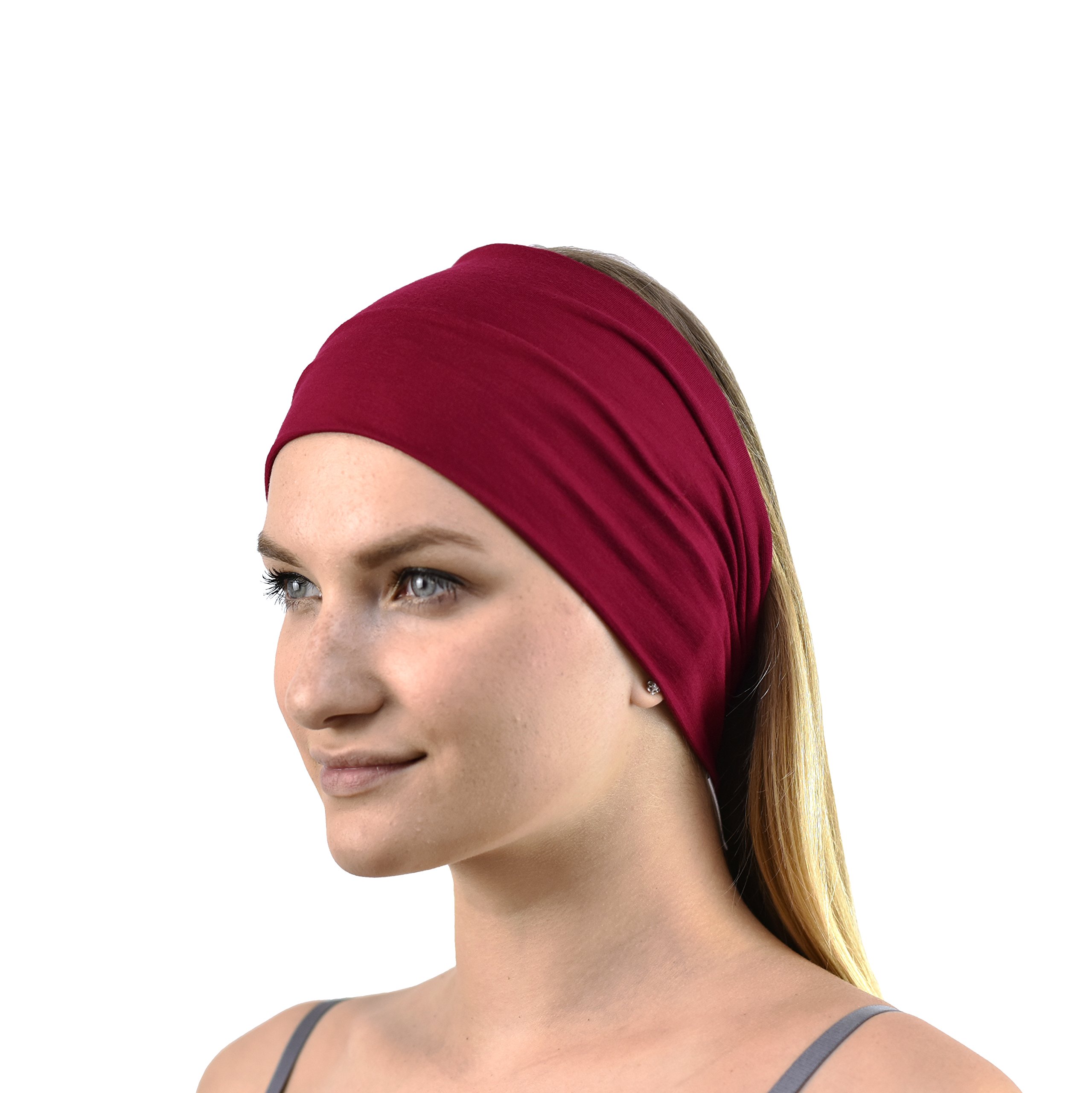 Jasmine Silk Unisex Bamboo Headband Hair Band (Red) โ image 1
