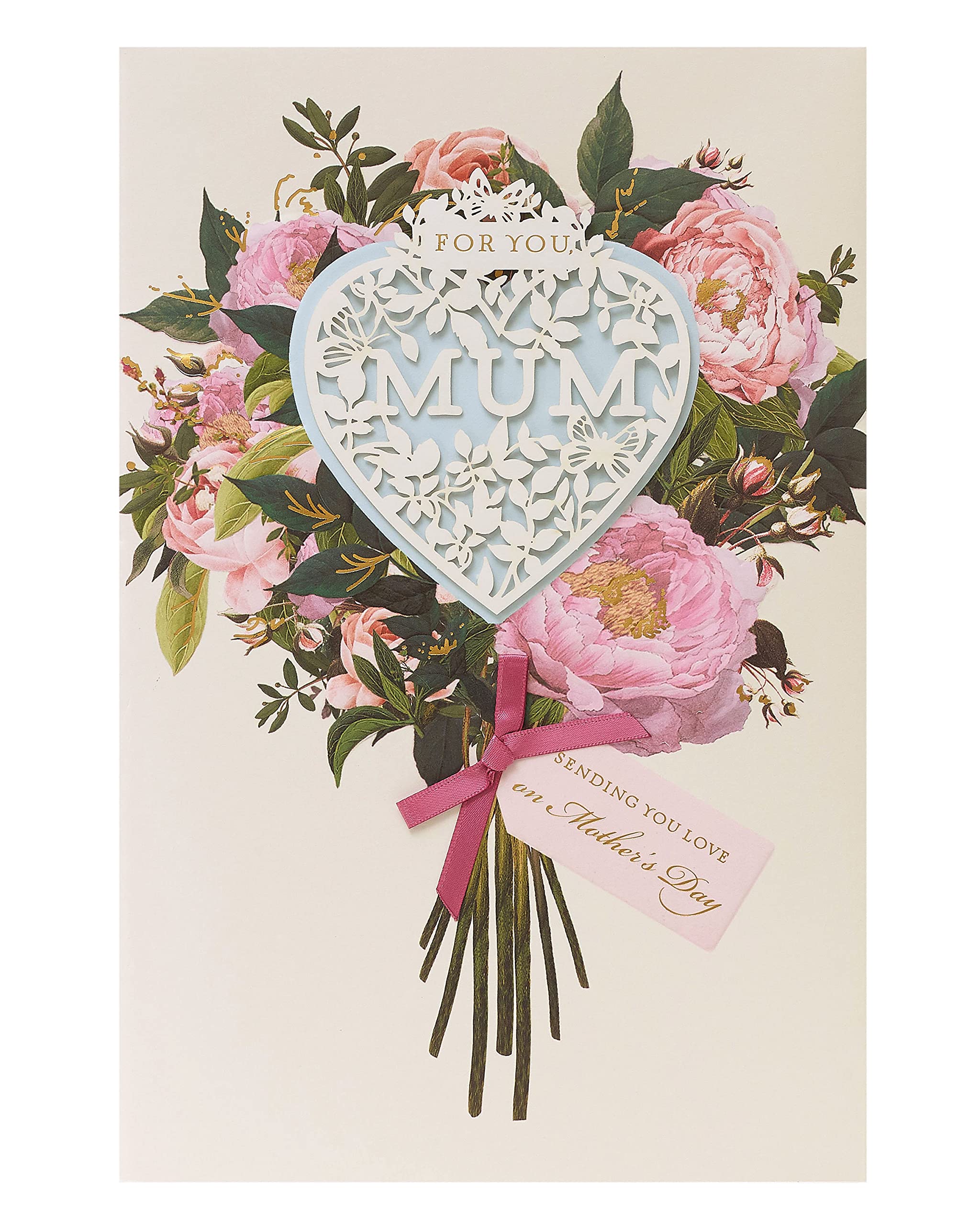 UK Greetings Mother's Day Card With Envelope - Laser-Cut Design