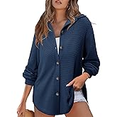 BETTE BOUTIK Womens Long Sleeve Waffle Knit Tops Fall Winter V Neck Casual Fashion Shirts