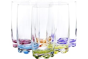Vibrant Splash Water, Beverage Highball Glasses, 13.25 Ounce - Set of 6