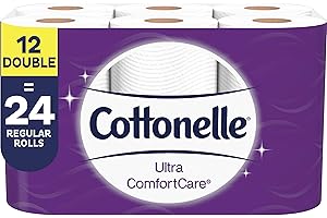 Cottonelle Ultra ComfortCare Toilet Paper, Soft Bath Tissue, Septic-Safe, 12 Double Rolls