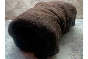 HEIDIFEATHERS Carded Wool Batts - Core Wool (200g, Black (Dark Brown))