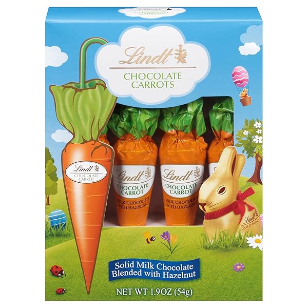 LINDT CHOCOLATE CARROTS, SOLID MILK CHOCOLATE EASTER CANDY...